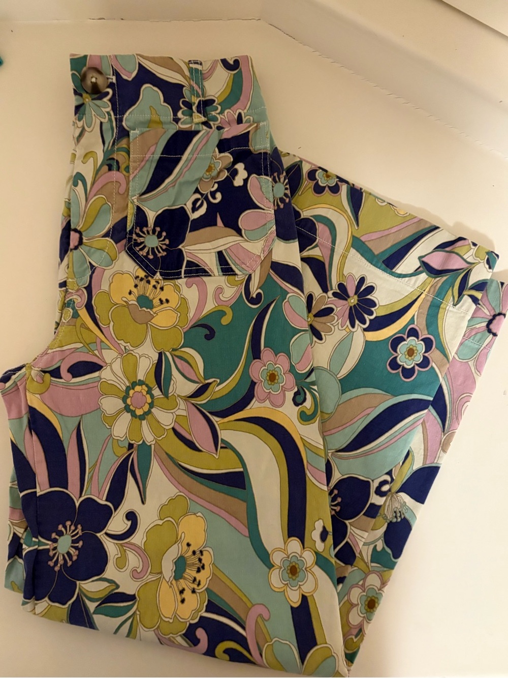 Vibrant Floral Print Wide-Leg Pants - Multi